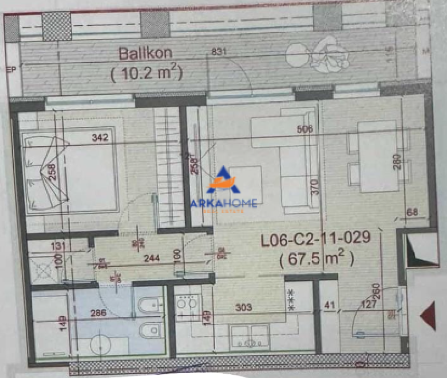 SHITET APARTAMENT 1+1+BALLKON "MANHATTAN RESIDENCE, DON BOSKO" 144.870 EURO