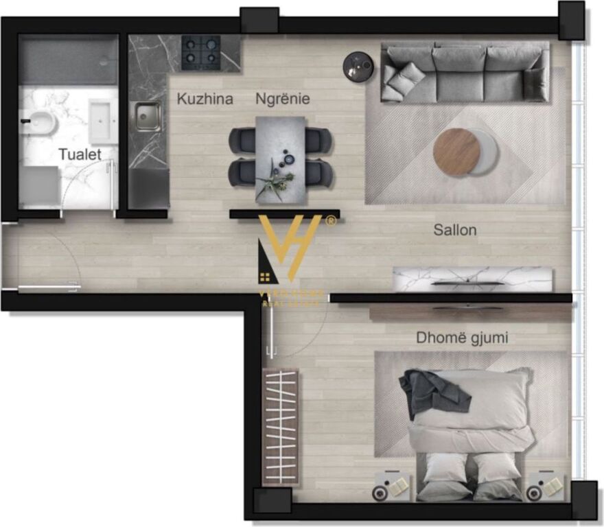 SHITET APARTAMENT 1+1 TE THE ONE RESIDENCE, BLLOK 347.160 EURO