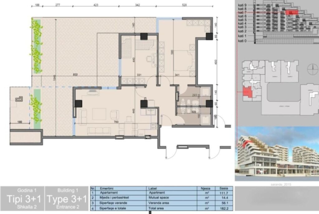 Shitet super apartament 2+1 Sarande