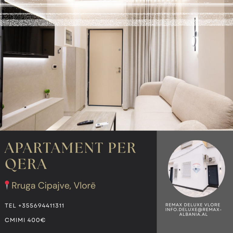 🏡 Apartament 1+1 me Qera në Vlorë