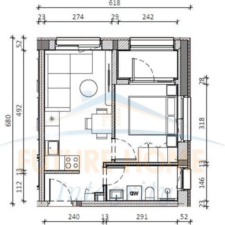 For sale, Apartment 1+1, Kadiu Complex, Tirana. 79,000 €
