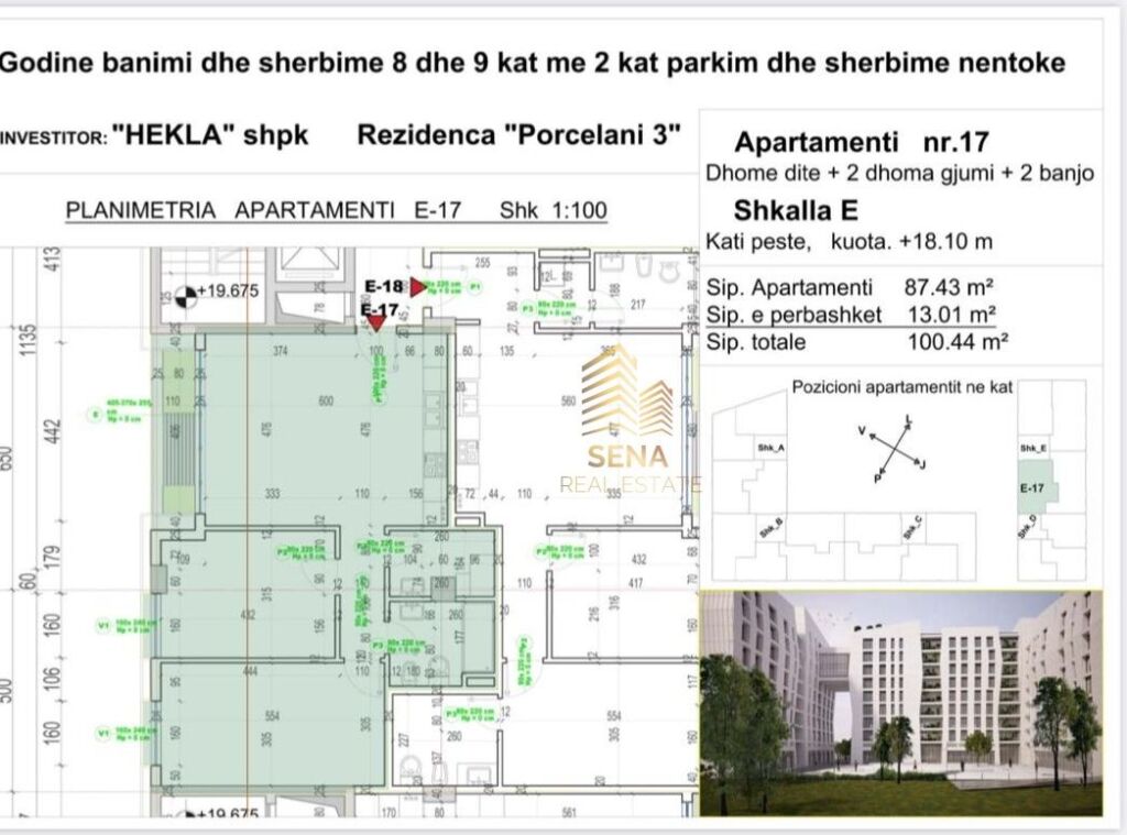 Apartment 2+1+2+Blk for sale, Porcelan – Residence “Porcelan 03”, 160,000 Euro