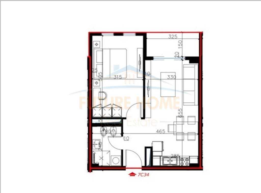 For sale, Apartment 1+1, Univers City QTU, Tirana