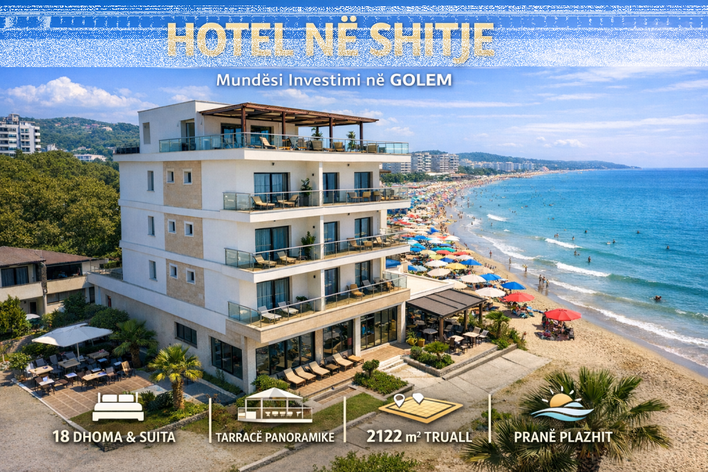 Hotel në shitje në Golem – Mundësi ideale investimi pranë bregdetit !