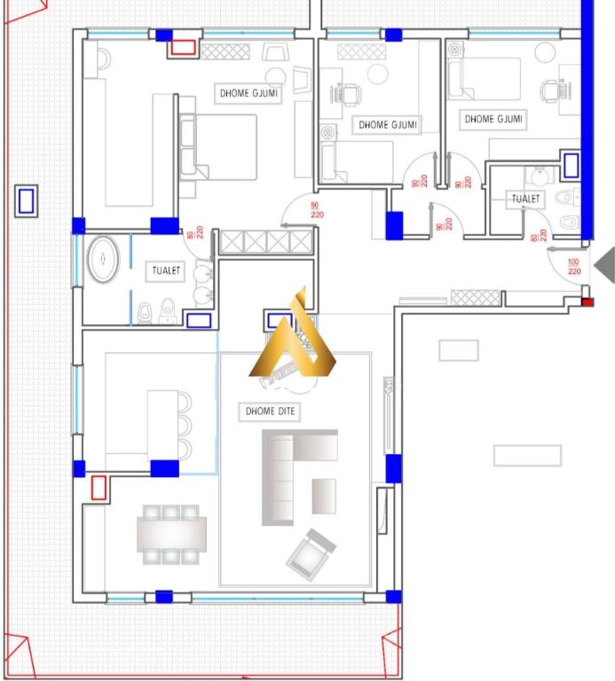SHITET APARTAMENT 2+1+2  PRANË KOPSHTIT BOTANIK, WHITE HOTEL &amp; RESIDENCE, TIRANË
