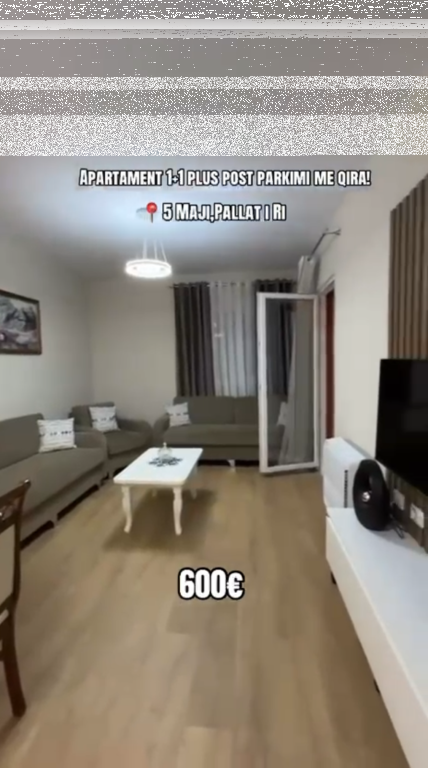 Apartment 1+1+ parking space for rent 5 Maji !