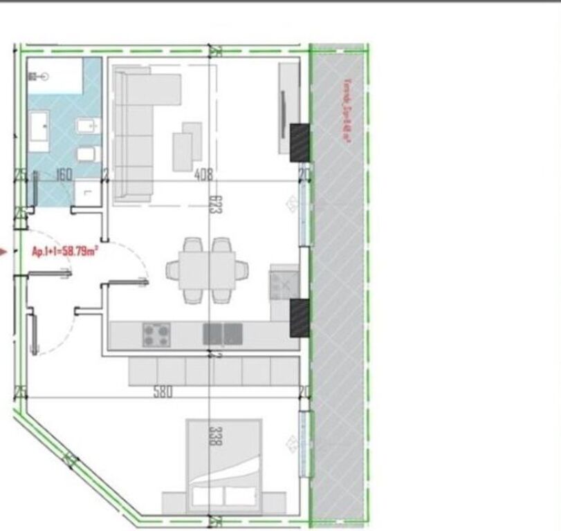 Apartament për shitje 1+1 + Verandë në Paskuqan!