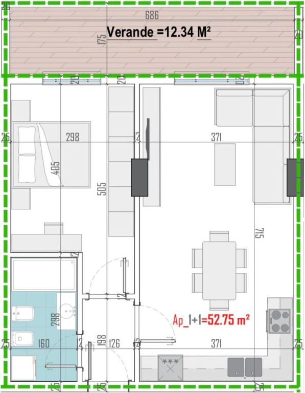 ✨Appartamento 1+1 con Veranda in Vendita | 📍Paskuqan, Arden Hill Residence