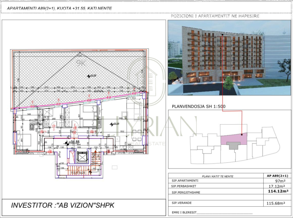 Apartament 2+1 në shitje -Ali Demi