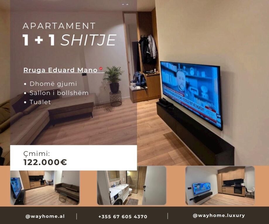 Shitet apartament 1+1 tek liqeni i thate