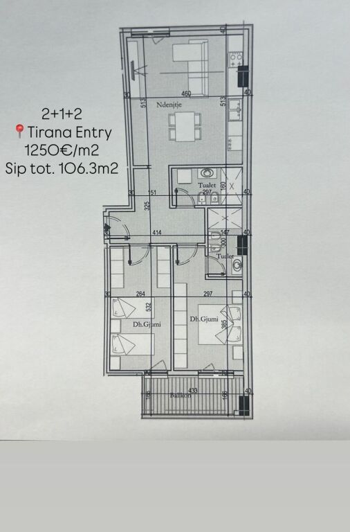 shitet apartament tek tirana entry ish dogana  me lire se firma e ndertimit !!!