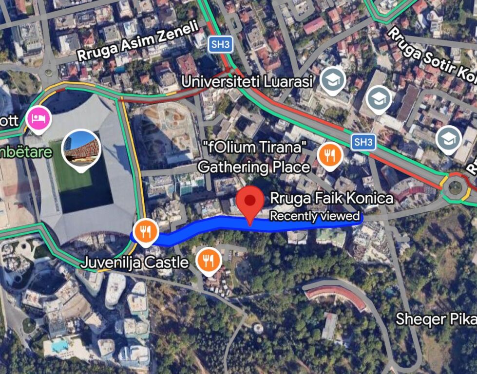 Me Qira: Zyre Gjigande | 3 Ambiente Pune +2wc &amp; Depo (128m2) 📍Rr. Elbasanit - Rr. Faik Konica, Fasade nga Rruga || 160,000 Leke/muaj