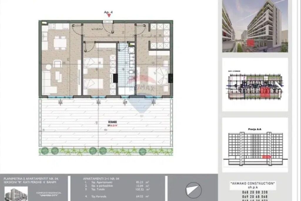 UNIVERS CITY, SHESIM APARTAMENT 2`+ 1