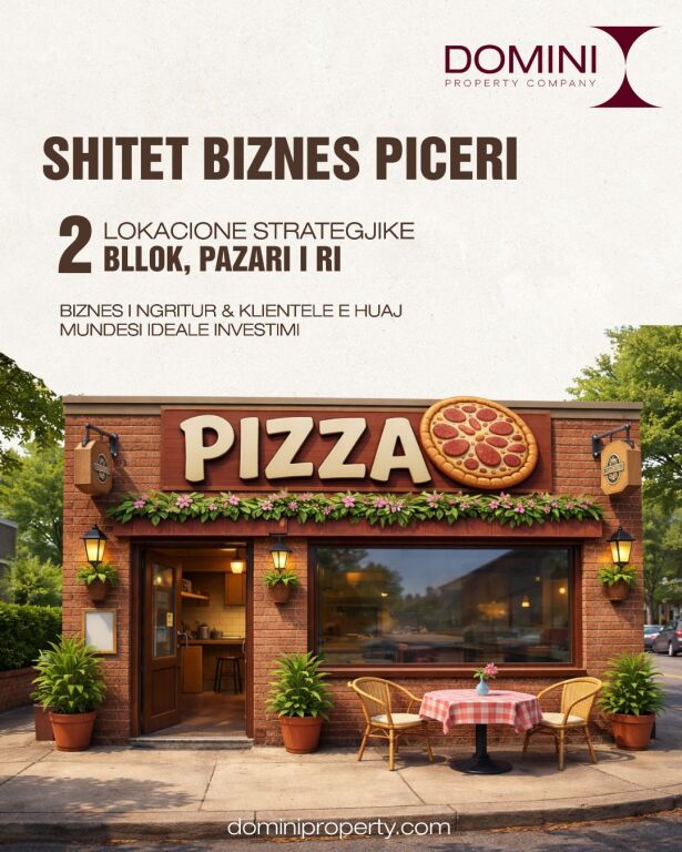 Shitet Biznes Piceri , 2 Lokacione Bllok dhe Pazari i Ri