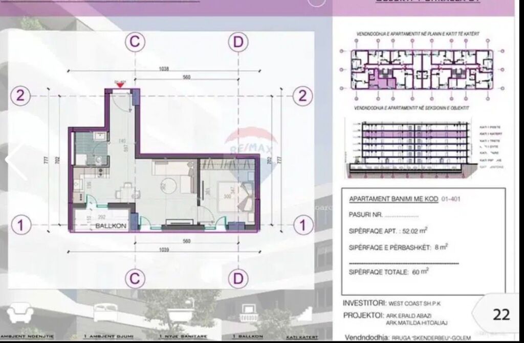 Apartment 1+1 for sale in Golem