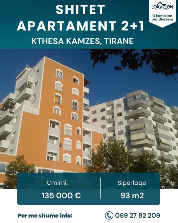 FOR SALE APARTMENT 2+1 - Kthesa Kamzes, Tirane