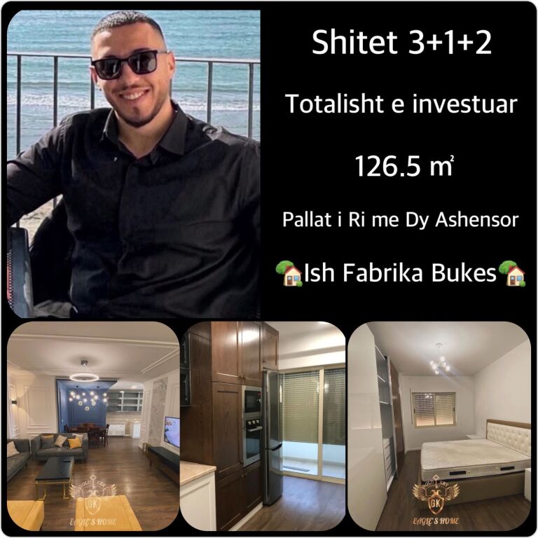 SHITET Super APARTAMENT  • 3+1+2 + Ballkon📍 Adresa:Lagja 12, Prane Markates Ish Fabrika Bukes