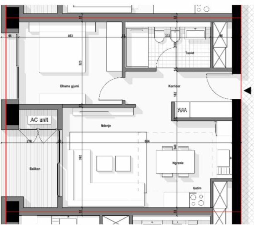 Apartament 1+1 per shitje tek Tirana Boulevard tek Bulevardi i Ri.