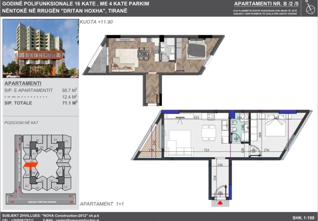 Vendesi in vendita appartamento 1+1 Colonnade Via Dritan Hoxha