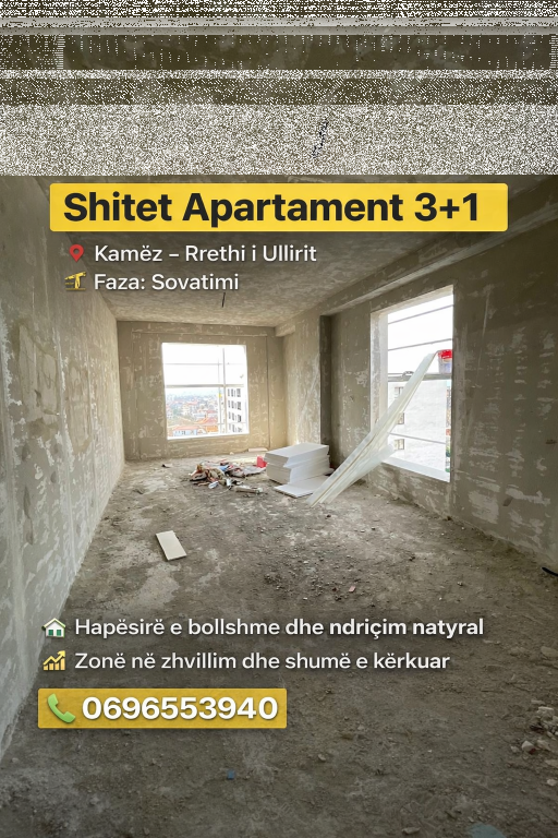 Shitet 3+1 faze sovatimi Kamez,Ulliri