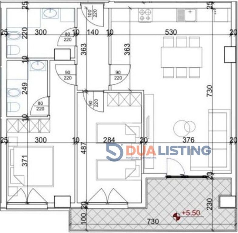 Vendiamo appartamento 2+1 nel complesso Aura nella zona di Lapraka.