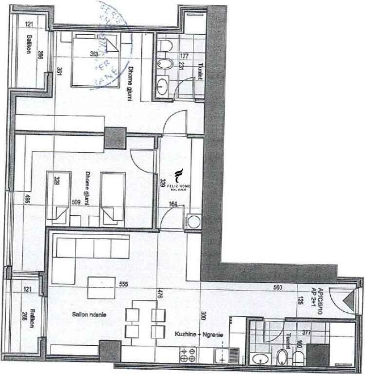 FOR SALE APARTMENT 2+1+2 21 DHJETORI 314,500 EURO FH-64166