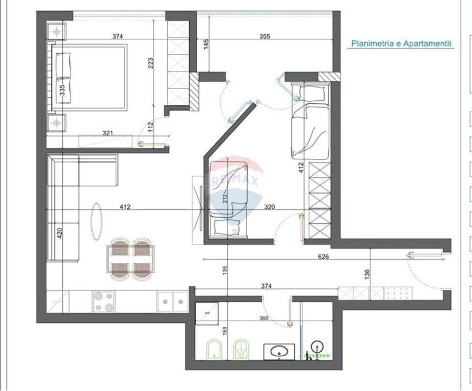 Shitet apartament 2+1 pranë Sheshit Willson