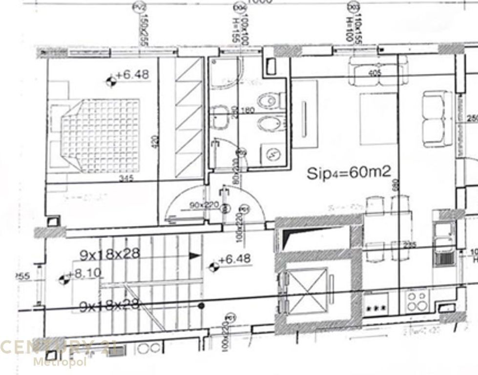 SHITET 1+1 NË KATIN E 2-TË ME ASHENSOR – PRANË KOPSHTIT BOTANIK! 107,000 € Sip. Totale  68m2