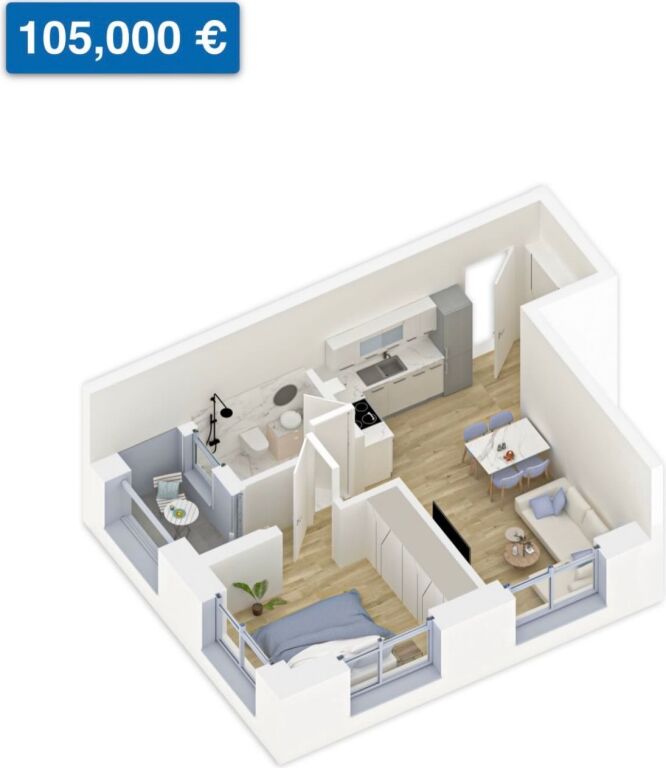 Apartment 1+1 finished for sale at Kadiu residence!
