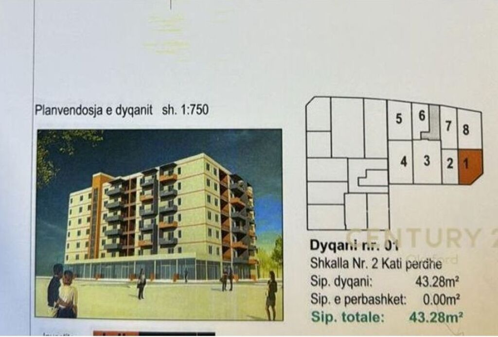 43.28 m2 COMMERCIAL AREA FOR SALE IN THE FRESKU AREA.