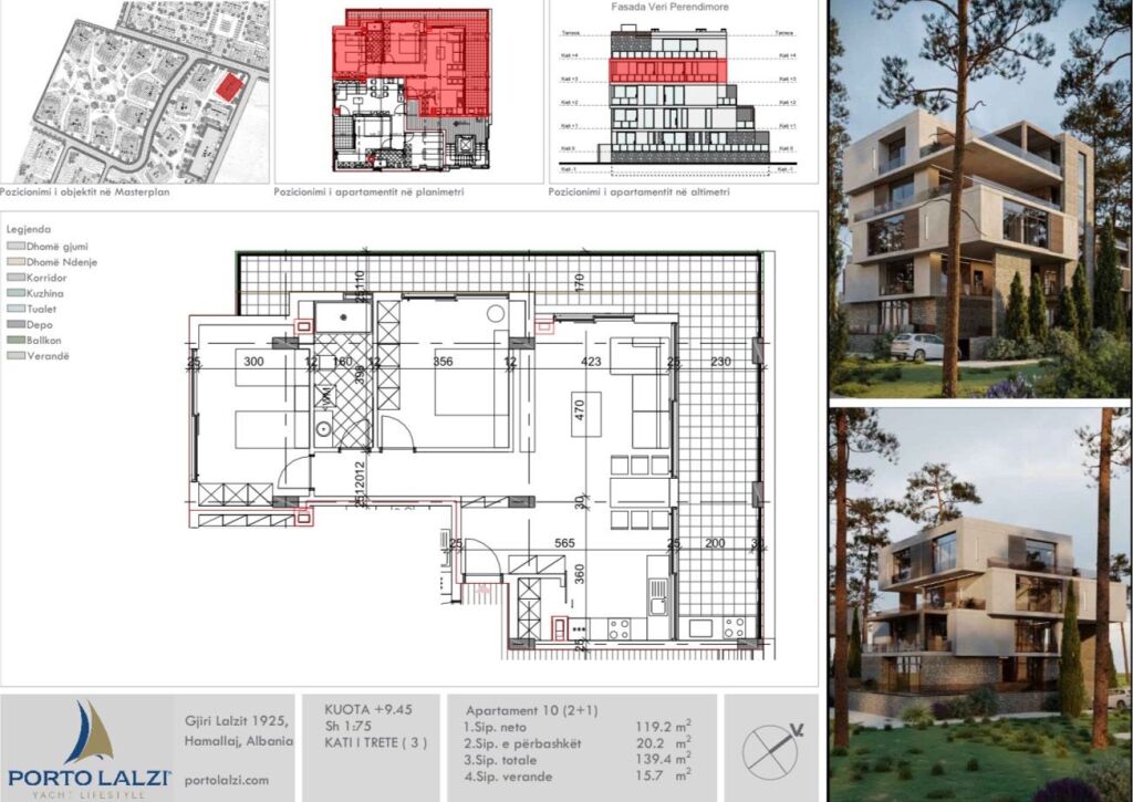 Apartment 2+1 with sea view, Porto Lalzi