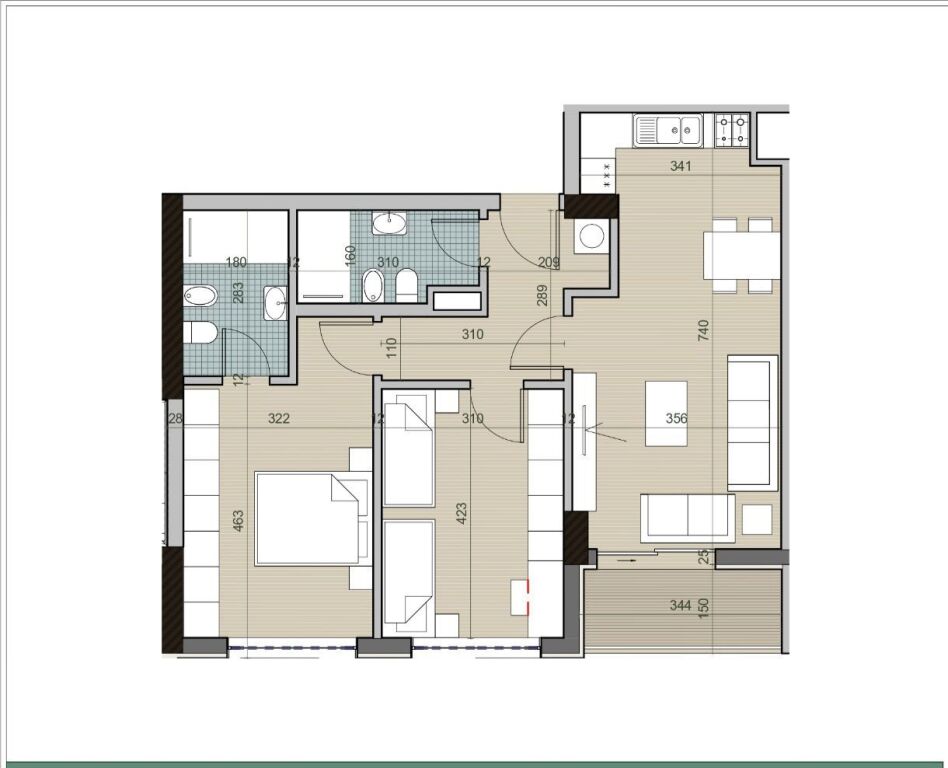 Apartament ne shitje 2+1+2