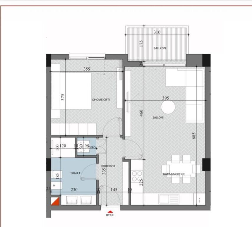 Apartament ne shitje 1+1