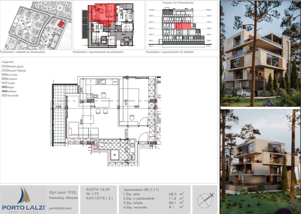 Apartment 1+1, Porto Lalzi 2300 eur/m2