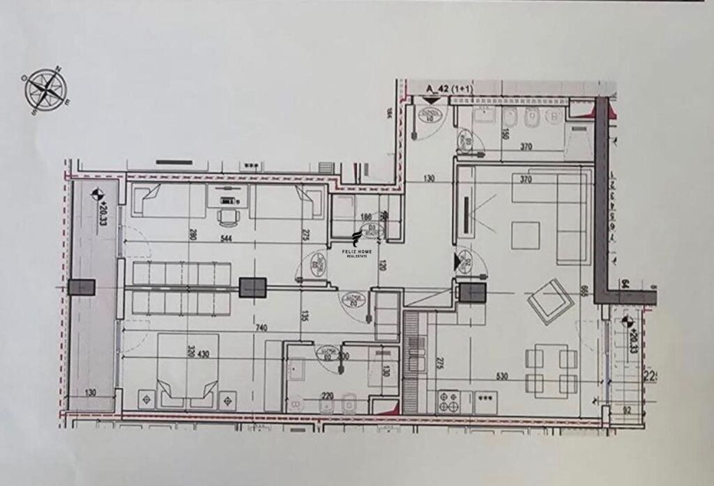 SHITET APARTAMENT 2+1+2 BULEVARDI I RI 241.500 EURO FH-64487