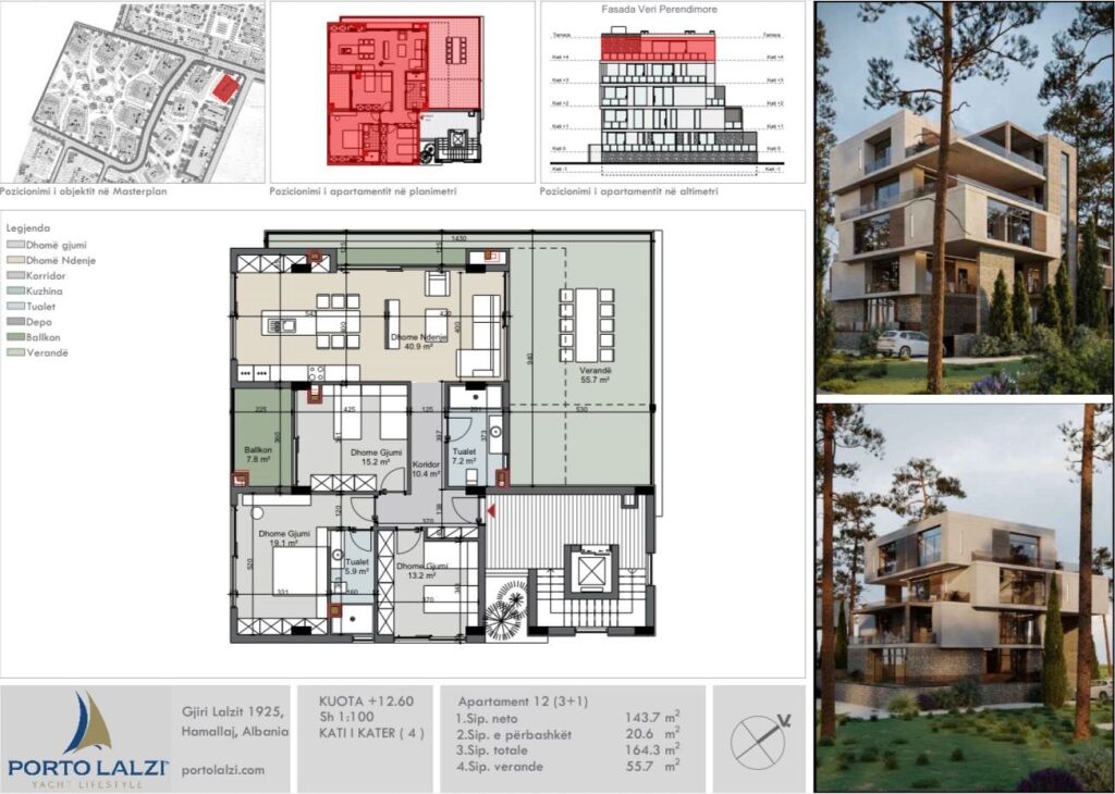 Penthouse in Porto Lalzi. Great sea view