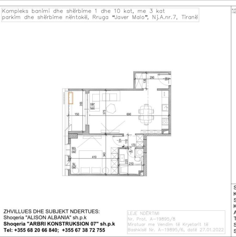 Apartment 1+1 for sale, Tirana Riverside Residences