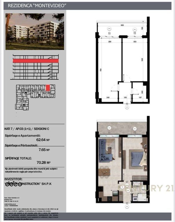 Apartament 1+1 Në Shitje në Mali i Robit, Durrës - 112,448€ | 70.28 m²