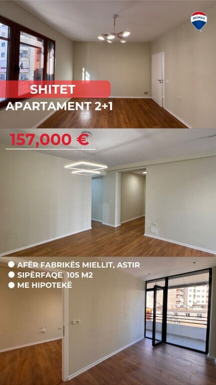 Apartament 2+1  per shitje tek zona e Astirit, prane Arc Hotel.  