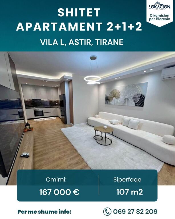 SHITET APARTAMENT 2+1+2 - ASTIR , TIRANE