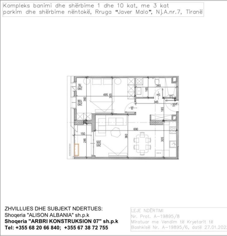 Apartament 1+1 ne shitje , Tirana Riverside Residences