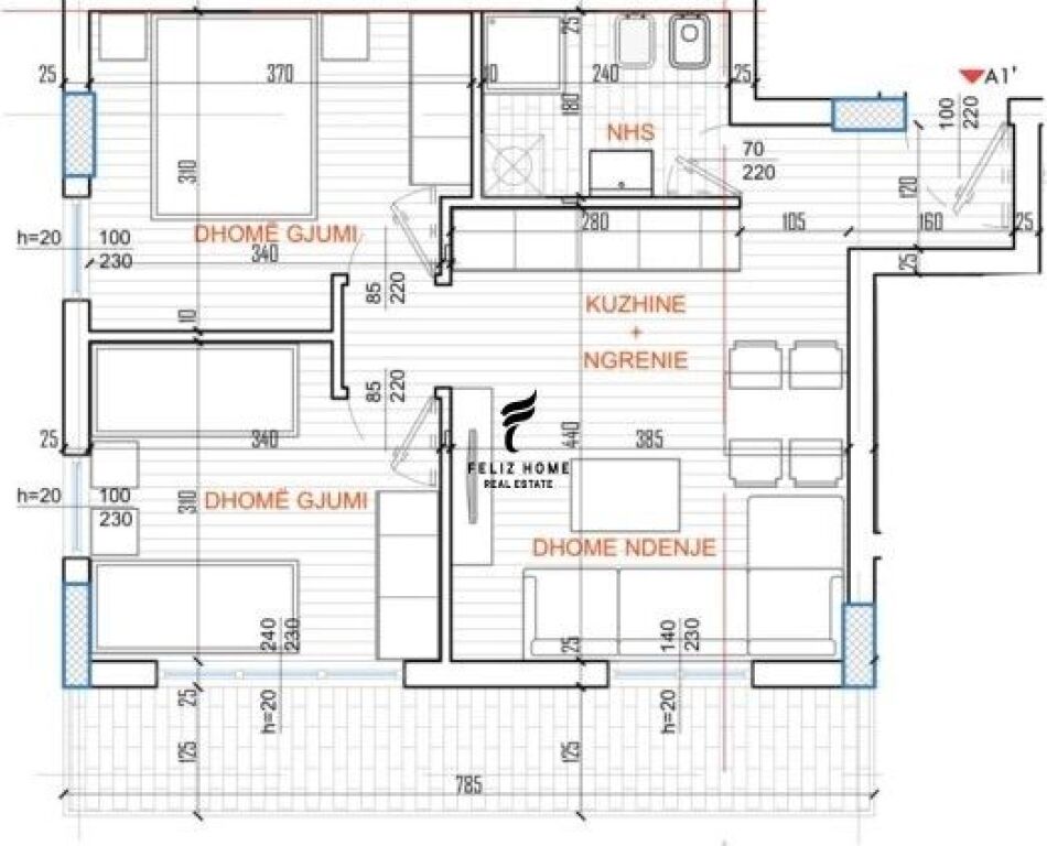 FOR SALE APARTMENT 2+1 KAVAJES STREET 13,300,000 LEKE FH-645