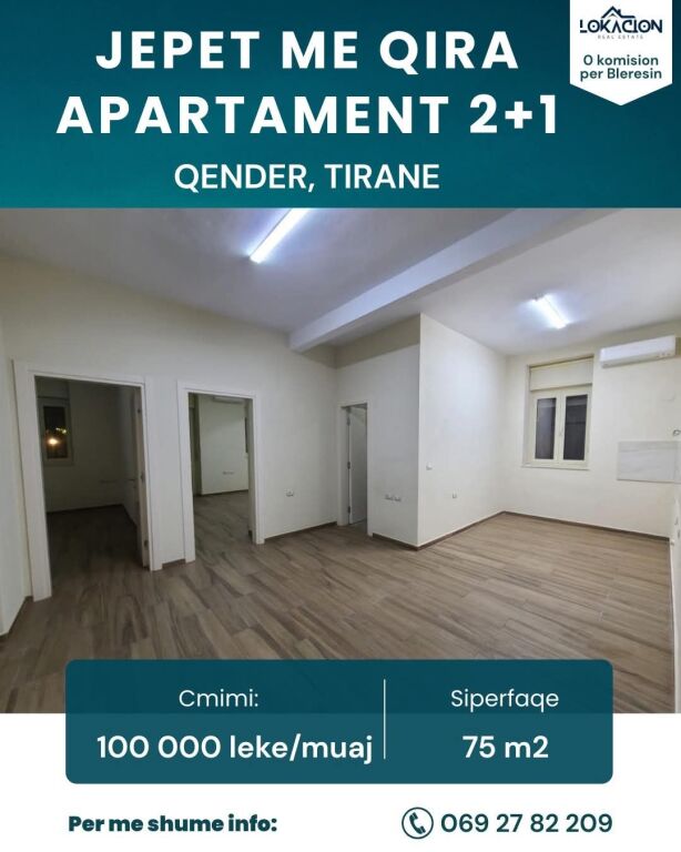 FOR RENT 2+1 APARTMENT FOR BUSINESS - TIRANA