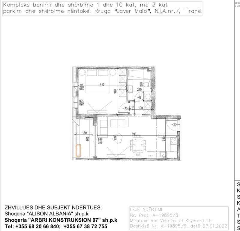 Apartament 1+1 ne shitje , Tirana Riverside Residence