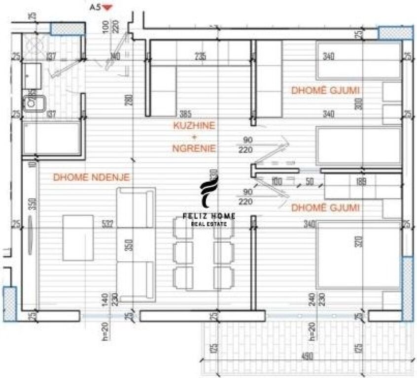 FOR SALE APARTMENT 2+1 KAVAJES STREET 14,600,000 LEKE FH-645