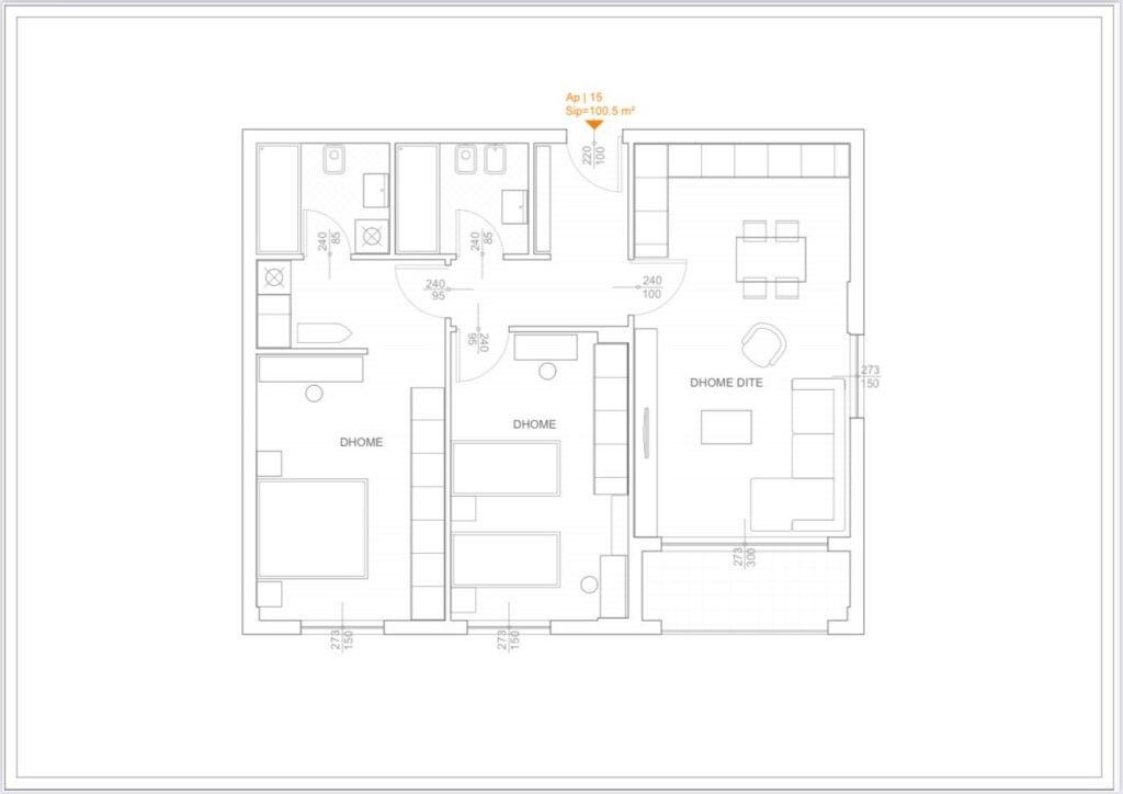 Apartment 2+1 for sale at Liqeni i Farkes