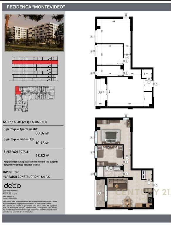 SHITET APARTAMENT 2+1 MONTEVIDEO RESIDENCE TE MALI ROBIT!!!