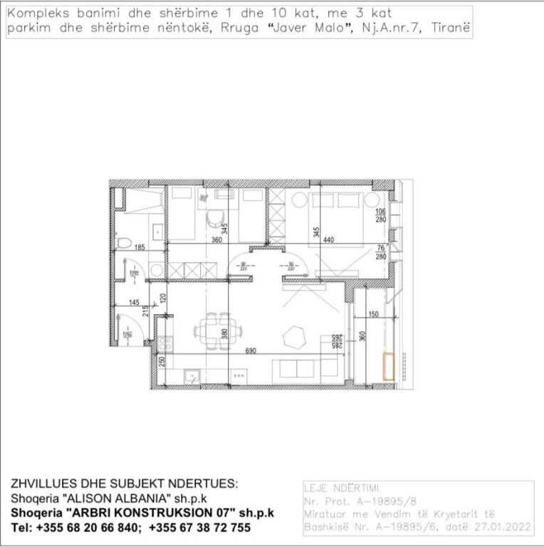 Apartament 2+1 ne shitje , Tirana Riverside Residences