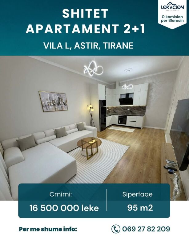 SHITET APARTAMENT 2+1 - ASTIR ,VILA L,  TIRANE