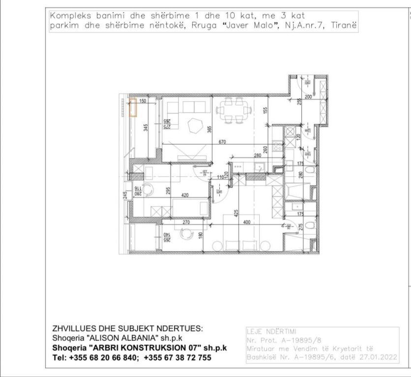 Apartament 2+1+2 ne shitje , Tirana Riverside Residences